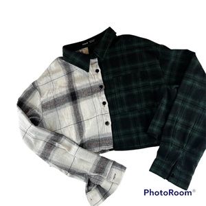 SHEIN split plaid shirt
